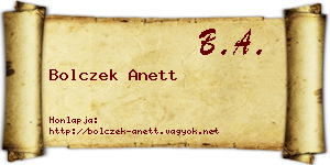 Bolczek Anett névjegykártya